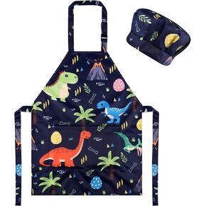CHRORINE Kids Chef Apron and Chef Hat Set Girls Boys for Cooking Baking Art Painting Activity in Saudi Arabia