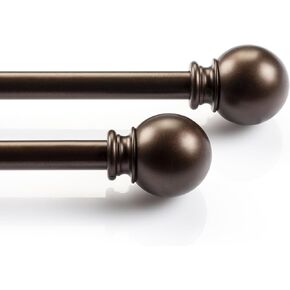 Deco Window 2 Pack Brown Curtain Rods for Window 28 to 48 Inch 5/8 Inch Diameter Drapery Pole with Square Finial Modern Adjustable Heavy Duty in Saudi Arabia