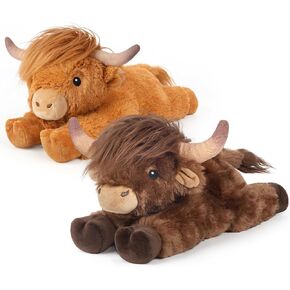 Highland Cow Stuffed Animals, Microwavable & Weighted Stuffed Animal, Highland Cow Plush for Warmth Comfort, Heatable Coolable Lavender Scent Toy, Cute Soft Plushies Gifts for Kids Boy Girl and Adults in Kuwait