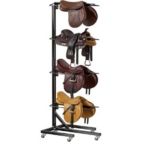 4 Tier Saddle Rack with Wheels, Heavy Duty Horse Saddle Stand in Saudi Arabia