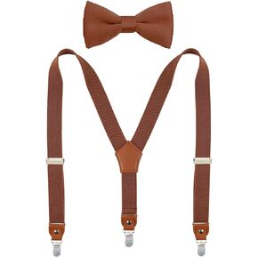 Suspenders for Boys Men's & Bow Tie Set Adjustable with Strong Clips in Saudi Arabia