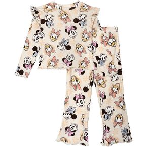 Disney Girls' Ribbed Long Sleeve Tee and Pants Set for Baby & Kids in Kuwait