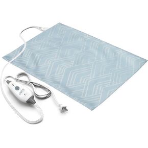 Pure Enrichment® PureRelief™ Express Designer Series Electric Heating Pad - 12" x 15" Fast-Heating with 4 Heat Settings, Machine-Washable Fabric, & 2-Hour Auto Safety Shut-Off - Palm Aqua in Kuwait