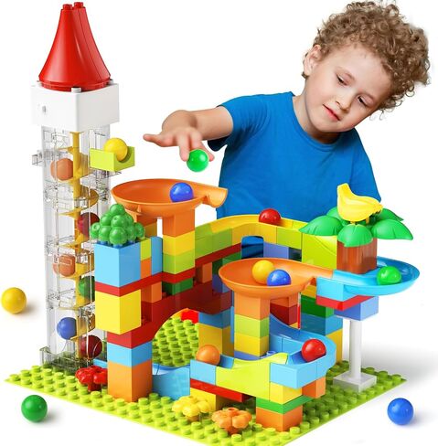 burgkidz Marble Run Building Blocks: 90-PCS Motorized Elevator in Saudi Arabia