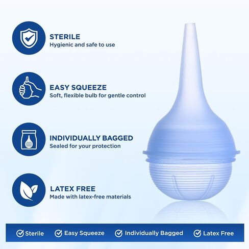 Disposal Nasal Aspirator Ear Syringe Food Grade Reusable Booger Sucker for Baby Toddlers & Adult Easy to Clean and Dishwasher 3 Counts Assorted Color New Pack in Kuwait
