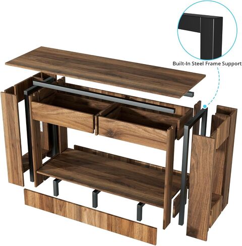 VOWNER 55–75/90 Gallon Fish Tank Stand with Power Outlet for 2 Tank, Walnut in Kuwait