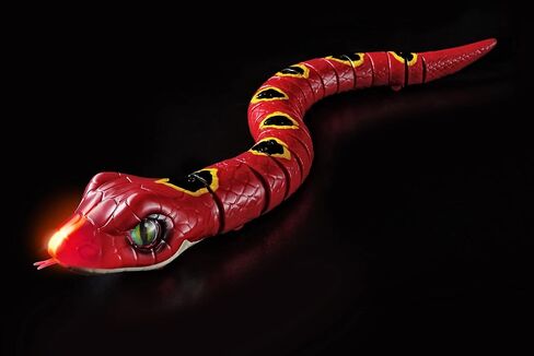 Robo Alive Slithering Snake Series 3 Red by ZURU Battery-Powered Robotic Light Up Reptile Toy that Moves (Red), Multi-Color, 7150A in Kuwait
