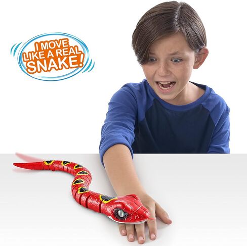 Robo Alive Slithering Snake Series 3 Red by ZURU Battery-Powered Robotic Light Up Reptile Toy that Moves (Red), Multi-Color, 7150A in Kuwait