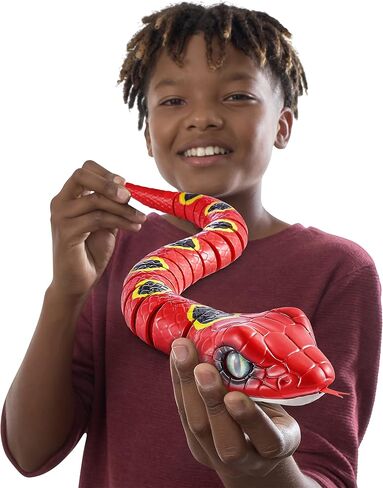 Robo Alive Slithering Snake Series 3 Red by ZURU Battery-Powered Robotic Light Up Reptile Toy that Moves (Red), Multi-Color, 7150A in Kuwait