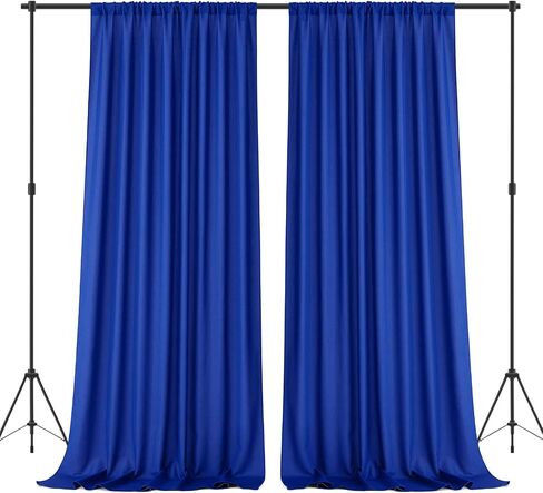 HOMEIDEAS 10ft x 10ft Backdrop Curtains 2 Panels Black Photo Curtains, Polyester Rod Pocket Drapes Background Curtains for Parties Wedding Decorations in Kuwait