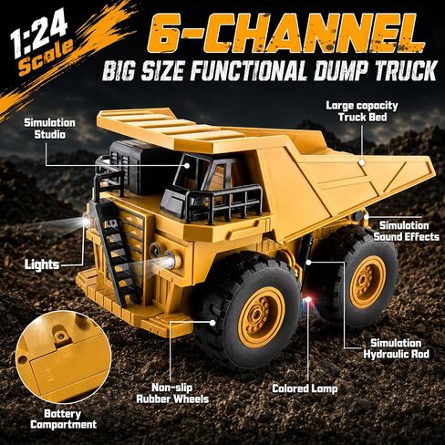 YongnKids 2 Pcs Large Rc Excavator Toy & Dump Truck for Kids Age 6+ in Kuwait