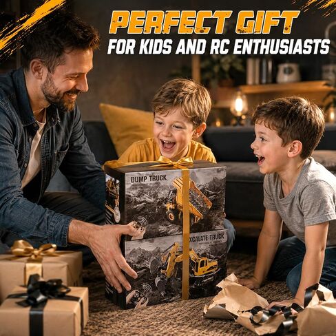 YongnKids 2 Pcs Large Rc Excavator Toy & Dump Truck for Kids Age 6+ in Kuwait