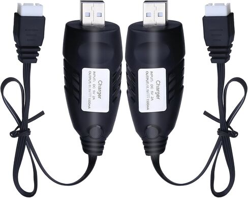 11.1V Battery Charger Airsoft - 2A 1500mAh USB Chargers with XH-4P Plug Gel Blaster 3S Lipo Battery 11.1 Volt Li-ion Batteries Chargers Cable for RC Car Boat Toy 2 Pack in Saudi Arabia