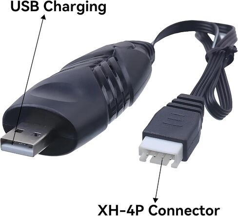 11.1V Battery Charger Airsoft - 2A 1500mAh USB Chargers with XH-4P Plug Gel Blaster 3S Lipo Battery 11.1 Volt Li-ion Batteries Chargers Cable for RC Car Boat Toy 2 Pack in Saudi Arabia