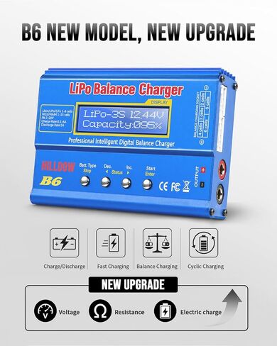 B6 Lipo Battery Charger Newly Upgraded 80W Mini Balance RC Battery Charger/Discharger with Power Supply for Lipo/Li-ion/Life(1-6s) NiMh/NiCd (1-15s) Pb RC Lipo Battery Charger with LCD Display in Saudi Arabia