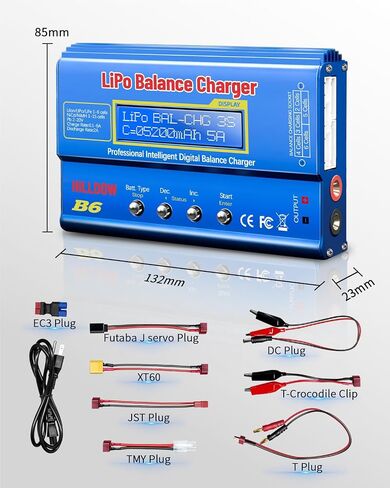 B6 Lipo Battery Charger Newly Upgraded 80W Mini Balance RC Battery Charger/Discharger with Power Supply for Lipo/Li-ion/Life(1-6s) NiMh/NiCd (1-15s) Pb RC Lipo Battery Charger with LCD Display in Saudi Arabia