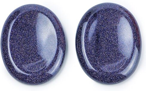 Chakra Worry Stones for Anxiety Lapis Lazuli Crystal Handcarved Pocket Stone Thumb Palm Stone Polished Oval Gemstone Chakra Decor Thoughtful Gifts 2PCS in Kuwait