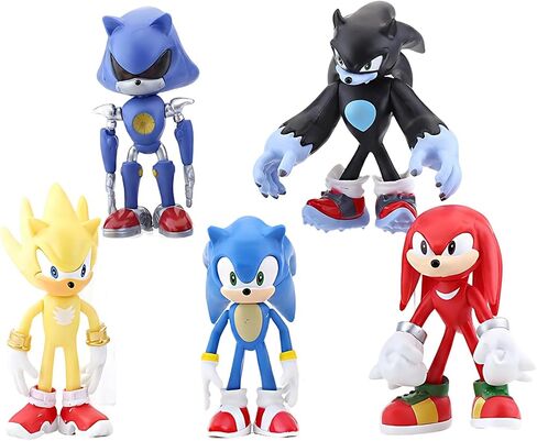 Tititada 5Pcs Sonic Exquisite Model Ornaments, Creative Anime Peripheral Gifts for Fans in Kuwait