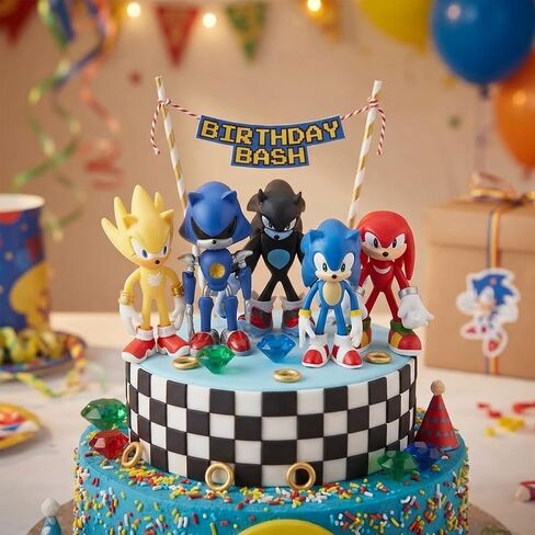 Tititada 5Pcs Sonic Exquisite Model Ornaments, Creative Anime Peripheral Gifts for Fans in Kuwait