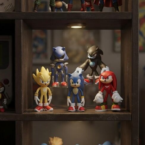 Tititada 5Pcs Sonic Exquisite Model Ornaments, Creative Anime Peripheral Gifts for Fans in Kuwait