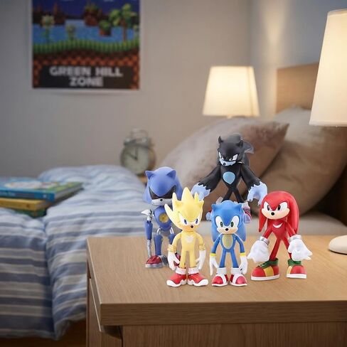 Tititada 5Pcs Sonic Exquisite Model Ornaments, Creative Anime Peripheral Gifts for Fans in Kuwait