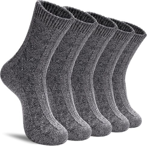 MQELONG Womens 5 Pairs Soft Thick Comfort Casual Cotton Warm Wool Crew Winter Socks in Kuwait