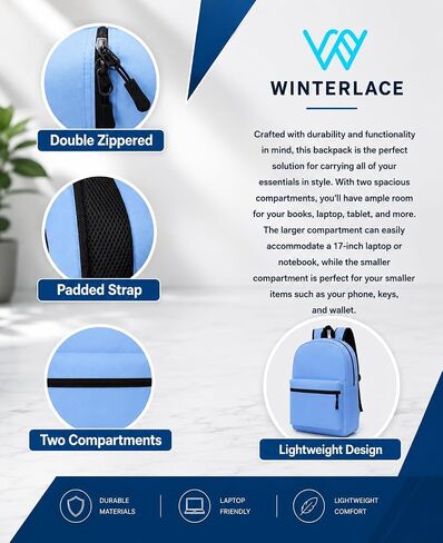Winterlace 24 Pack Backpack, Bulk 17 inch Lightweight Outdoor Travel Gym Corporate Events Bag (Assorted) in Kuwait