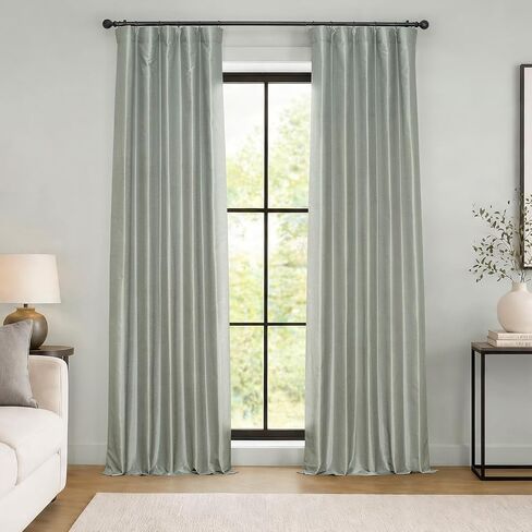 HPD Half Price Drapes Faux Silk Blackout Curtains 84 Inches Long for Bedroom & Living Room Vintage Textured Blackout Curtain (1 Panel), 50W x 84L, Copper Kettle in Kuwait