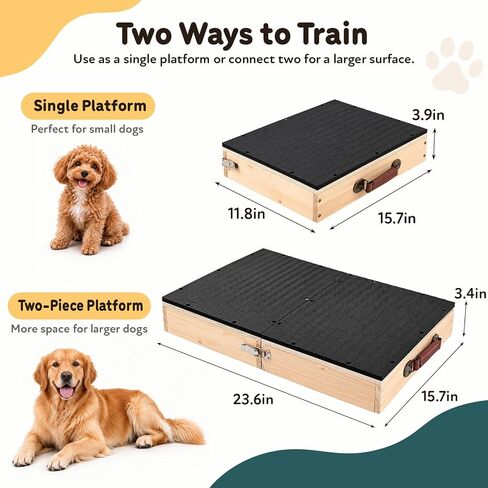 2 PCS Place Board Wooden Connectable Dog Training Platform, Black in Saudi Arabia