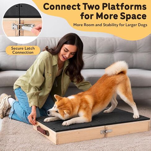 2 PCS Place Board Wooden Connectable Dog Training Platform, Black in Saudi Arabia