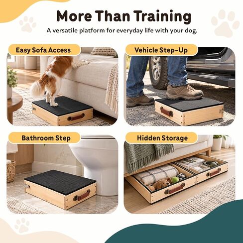 2 PCS Place Board Wooden Connectable Dog Training Platform, Black in Saudi Arabia