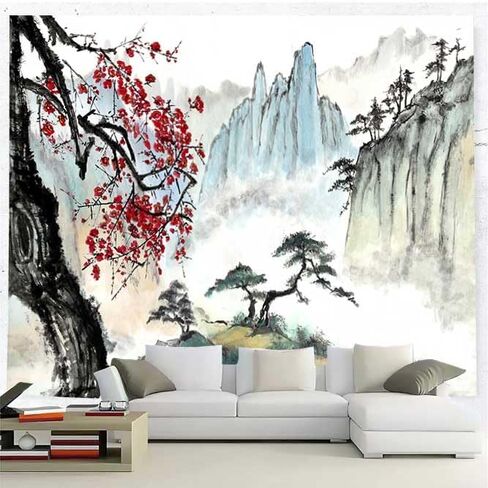 Bcsewcg Japanese Tapestry, Cherry Blossom Tapestry, Asian Anime Wall Tapestry, Nature Landscape Tapestries, Aesthetic Wall Art Tapestry for Bedroom Living Room Home Decor…… in Kuwait
