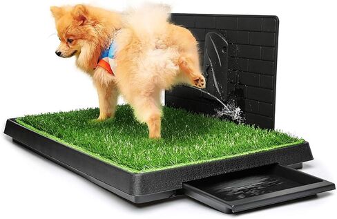 Hompet Dog Grass Pad with Tray Large, Puppy Turf Potty Reusable Training Pads with Pee Baffle, Artificial Grass Patch for Indoor and Outdoor Use, Ideal for Small and Medium Dogs (30"×20") in Saudi Arabia