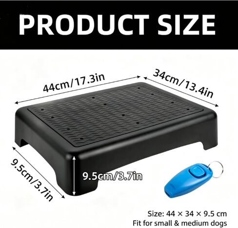 Dog Training Place Board with Whistle, Non-Slip Portable Dog Platform for Agility, Puppy Training Equipment for Small Medium Dogs 17.3"x13.4"x3.8" (Black) in Kuwait