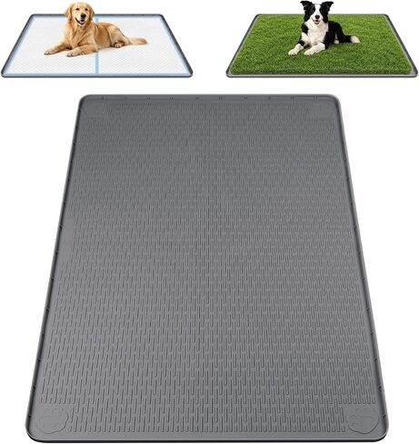 Silicone Dog Pee Pad Holder 40" x 28" Potty Training Tray, Light Grey in Saudi Arabia