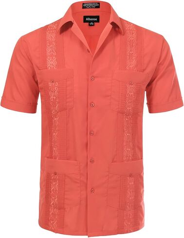 قمصان Allsense للرجال بأكمام قصيرة ومقاس مريح كوبي Guayabera in Kuwait