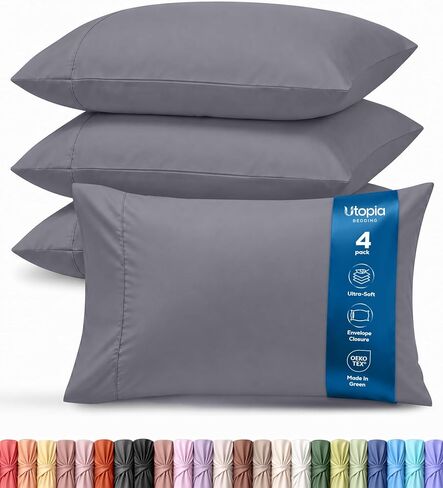 Utopia Bedding Toddler Pillow Cases - 2 Pack - Envelope Closure - Soft Brushed Microfiber Fabric - Shrinkage and Fade Resistant Pillow Covers 14 X 20 Inches (Toddler, White) in Kuwait