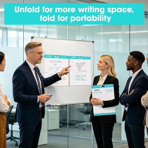 Sticky Easel Pad, 15 in x 18 in,2-in-1 Folding Chart Paper,Sticky Chart Paper for Teachers, Self-Stick Easel Paper,Super Sticky & Bleed-Resistant,60 Sheets/Pad,120Sheets,2 Pads in Kuwait