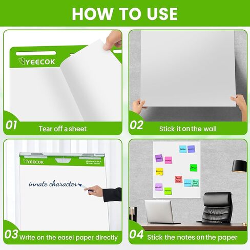 YEECOK Super Sticky Easel Pad, 25 x 30 Inches, 10 Pads, 30 Sheets/Pad in Saudi Arabia