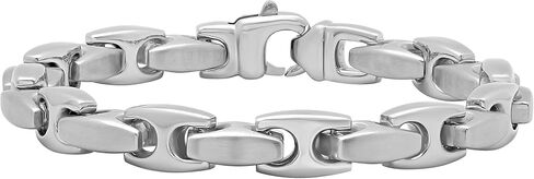 Silver-Tone Stainless Steel 9.5mm Mariner Link Chain Bracelet, 9" in Kuwait
