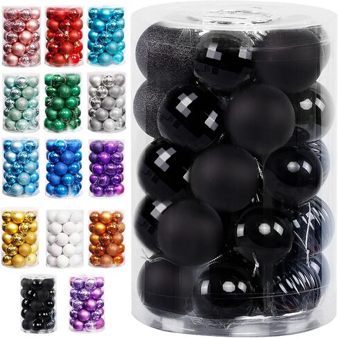 Lulu Home Christmas Ball Ornaments, 34 Ct Xmas Tree Decorations, Holiday Hanging Balls (Silver, 1.57") in Saudi Arabia