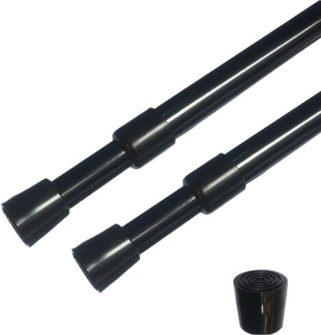 5pcs Spring Tension Curtain Rod stretchable No need screw tool,No Drill Shower Curtain Rods,Closet Rods (15.8"-28" white 5pcs) in Kuwait