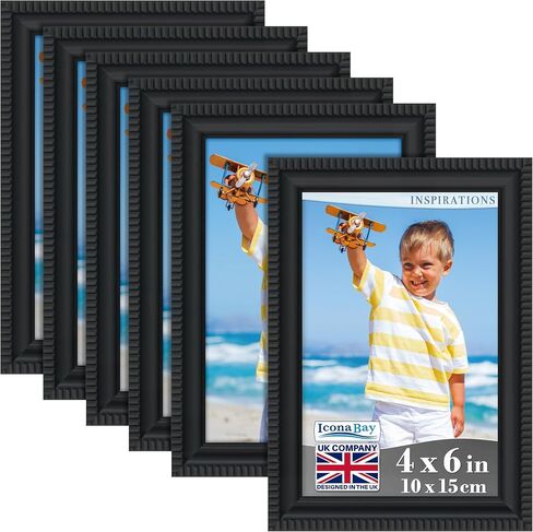 إطارات صور Icona Bay مقاس 5x7 (ذهبية، 6 عبوات)، قالب بتفاصيل جميلة، مجموعة إطارات صور معاصرة، مثبتة على الحائط أو سطح الطاولة، مجموعة الإلهام in Kuwait