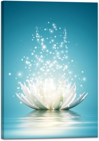 Canvas Prints Wall Art Lotus Flower Pictures Bathroom Decor Zen Painting Spa Photo Artwork Framed for Spiritual Meditation Yoga Room Ready to Hang 12 x 16inch in Kuwait