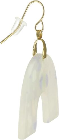Pastel Acrylic U Drop Boho Statement Earrings, 18K Gold Ear Wires in Saudi Arabia