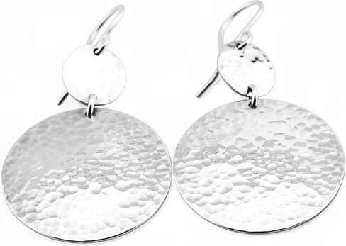 Statement Hammered Disc Earrings, Large Dangle Gift for Women in Saudi Arabia
