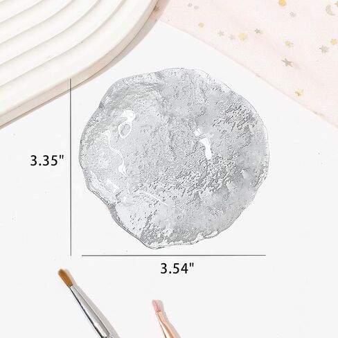 Round Glass Nail Art Palette,Easy Clean Non-Stick Paint Tray Palette,Small Gel Nail Polish Artist Pallet for Acrylic Paint Makeup Color Mixing Oil Watercolor Craft DIY Art Painting in Saudi Arabia