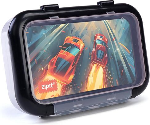 ZIPIT Recycled Plastic Pencil Box for Boys, 2-Compartment Case, Race Car in Saudi Arabia