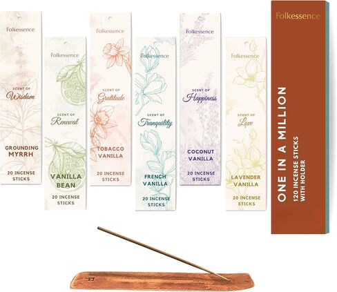 Folkulture Incense Sticks Hand Rolled, 100% Natural Inscents Sticks for Positivity, 90 GMS Cruelty Free Insenses, Insence Sticks for Meditation, Organic Incense Sticks Non Toxic - Incents (Originals) in Saudi Arabia