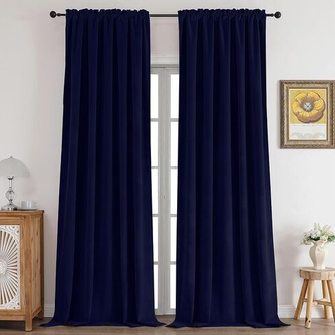 CUCRAF Dark Olive Green Velvet 100% Blackout Curtains 84 inches Long, Thermal Insulated, Noise Reducing Rod Pocket Luxury Vintage Drapes for Bedroom Living Room(52x84 inches, 2 Panels) in Kuwait